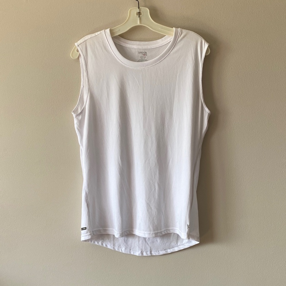 Danskin White Sleeveless Tank Top - Casual Women's Tee